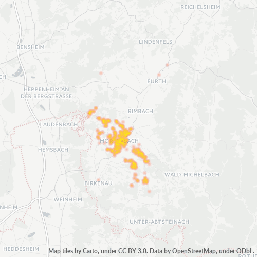 Bedrijfsconcentratie in Postcode 69509 - Mörlenbach, Hessen