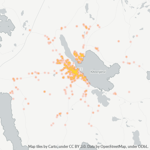 Bedrijfsconcentratie in Postcode 82500 - Kitee, Pohjois-Karjala