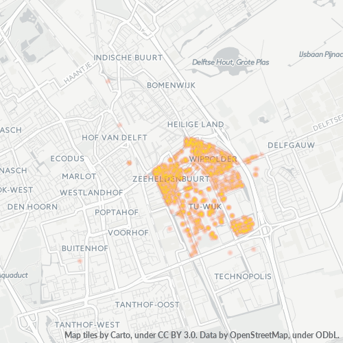Dami ng Negosyo sa Postal Code 2628 - Delft, Provincie Zuid-Holland