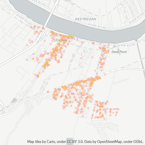 Virksomhedskoncentration i Postnummer 70070 - Luling, Louisiana (stat)