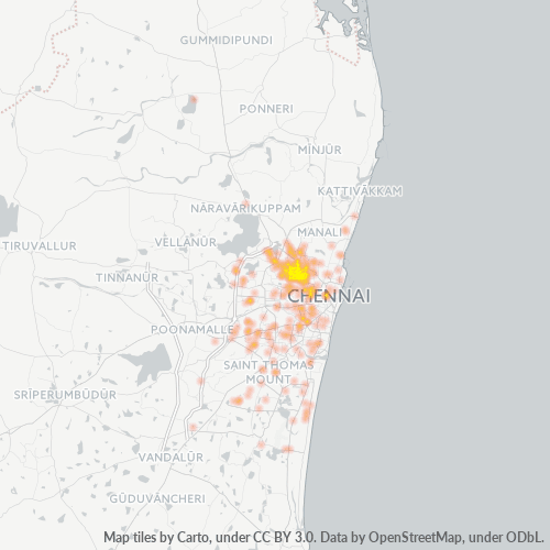 Dami ng Negosyo sa Postal Code 600011 - Perambūr, State of Tamil Nādu
