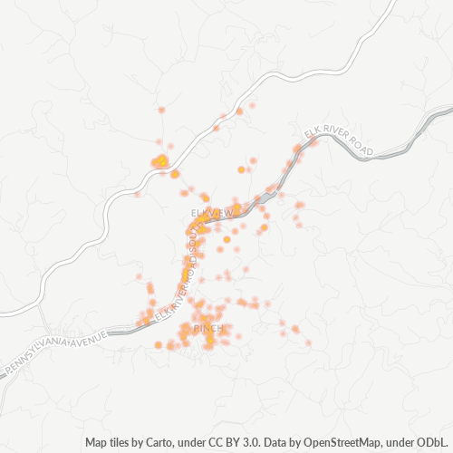Virksomhedskoncentration i Postnummer 25071 - Elkview, West Virginia