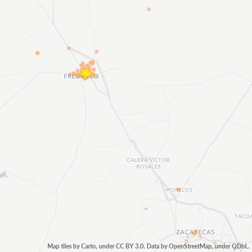 Verksamhetskoncentration i Postnummer 99000 - Fresnillo, Zacatecas (delstat)