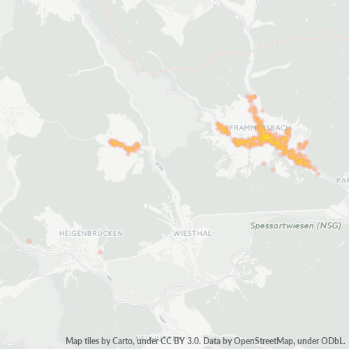 Business Concentration in Postal Code 97833 - Frammersbach, Bavaria