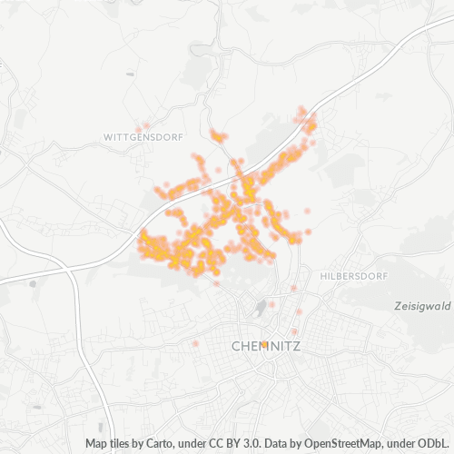 Bedrijfsconcentratie in Postcode 09114 - Chemnitz, Saksen (deelstaat)