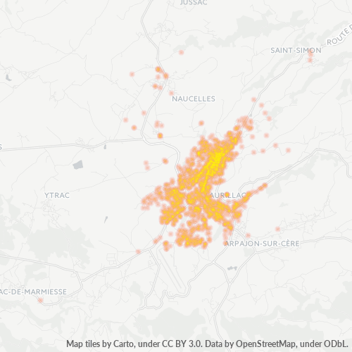 Concentració d'empreses a Codi Postal 15000 - Aurillac, Alvèrnia