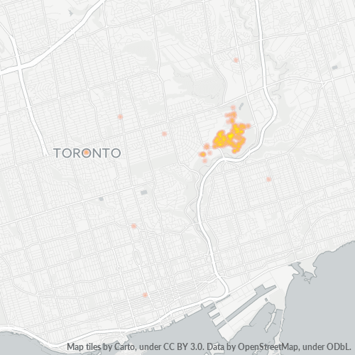 Bedrijfsconcentratie in Postcode M4H - Canada