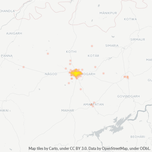 Bedrijfsconcentratie in Postcode 485001 - Satna, Madhya Pradesh