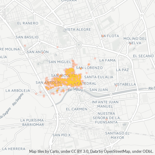 Verksamhetskoncentration i Postnummer 30004 - Murcia, Murcia (autonom region)