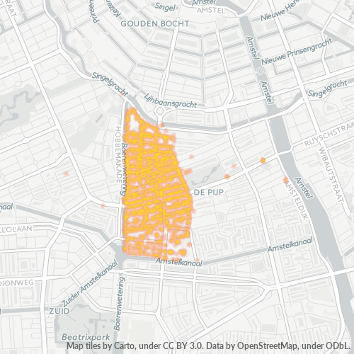 Verksamhetskoncentration i Postnummer 1072 - Amsterdam, Noord-Holland