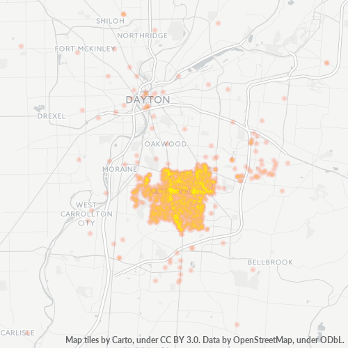 Verksamhetskoncentration i Postnummer 45429 - Dayton, Ohio