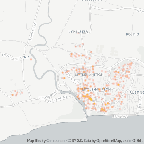 Concentració d'empreses a Codi Postal BN17 - Littlehampton, Anglaterra