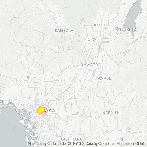 Bedrijfsconcentratie in Postcode 553 - Osaka (prefectuur)