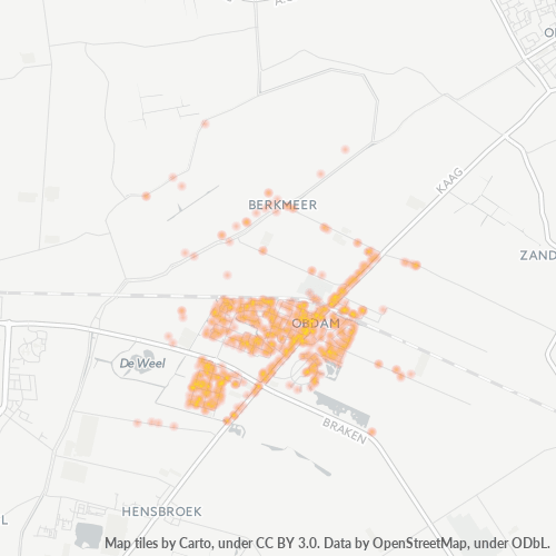 Dami ng Negosyo sa Postal Code 1713 - Obdam, Provincie Noord-Holland