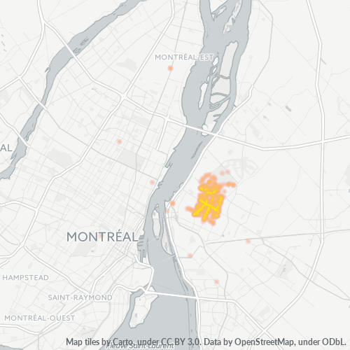 Bedrijfsconcentratie in Postcode J4J - Longueuil, Quebec (provincie)