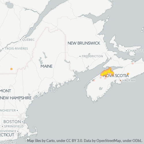 Bedrijfsconcentratie in Postcode B0P - Nova Scotia