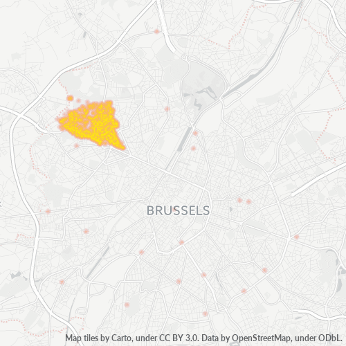 Bedrijfsconcentratie in Postcode 1083 - Ganshoren, Brussels Hoofdstedelijk Gewest