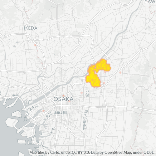 Bedrijfsconcentratie in Postcode 570 - Osaka (prefectuur)