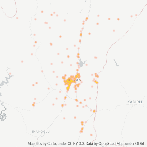 Dami ng Negosyo sa Postal Code 01500 - Kozan, Lalawigan ng Adana