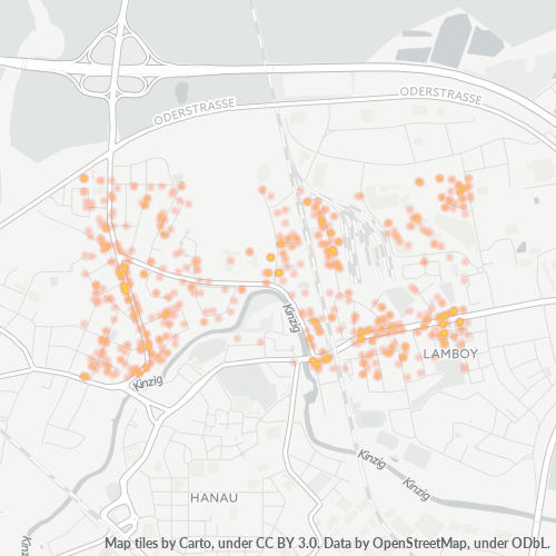 Business Concentration in Postal Code 63452 - Hanau, Hesse