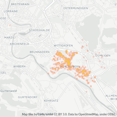 Verksamhetskoncentration i Postnummer 3074 - Bern, Bern (kanton)
