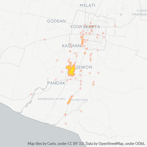 Dami ng Negosyo sa Postal Code 55711 - Bantul, Daerah Istimewa Yogyakarta