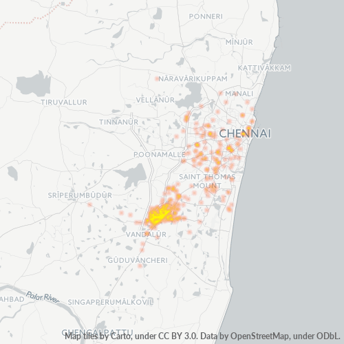 Bedrijfsconcentratie in Postcode 600045 - Tambaram, Tamil Nadu