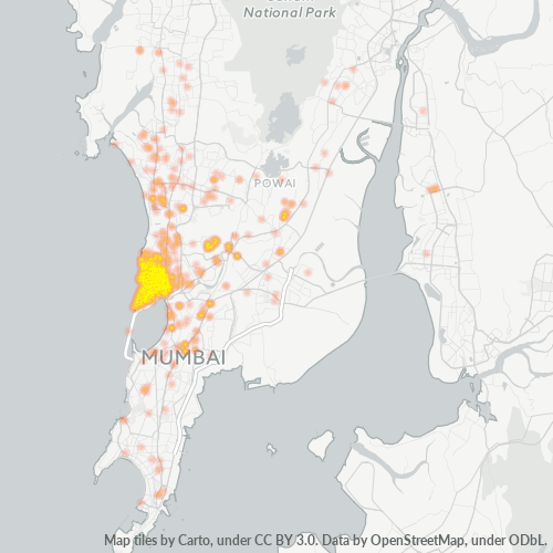 Bedrijfsconcentratie in Postcode 400050 - Bombay, Maharashtra
