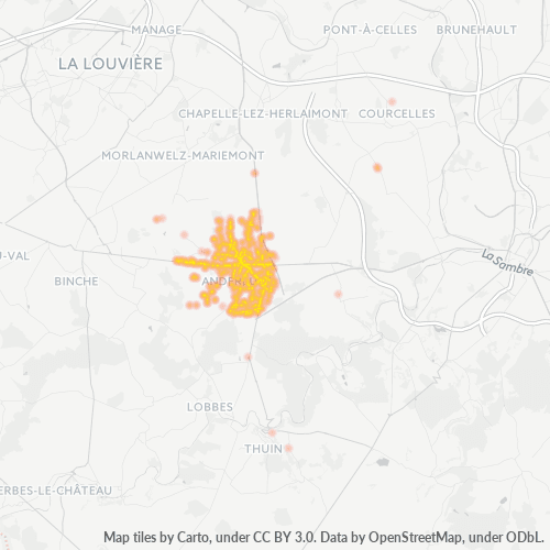 Bedrijfsconcentratie in Postcode 6150 - Anderlues, Wallonië