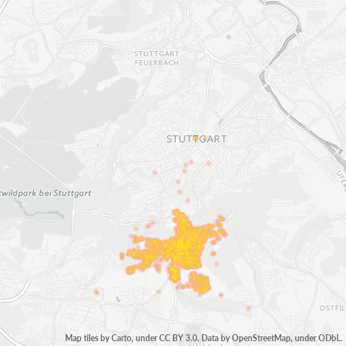 Business Concentration in Postal Code 70597 - Stuttgart, Baden-Württemberg