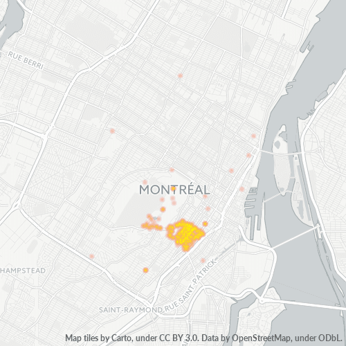Concentration d'activités en/à/au/aux Code Postal H3H - Montréal, Québec
