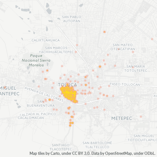 Dami ng Negosyo sa Postal Code 50120 - Toluca, Estado ng Mehiko