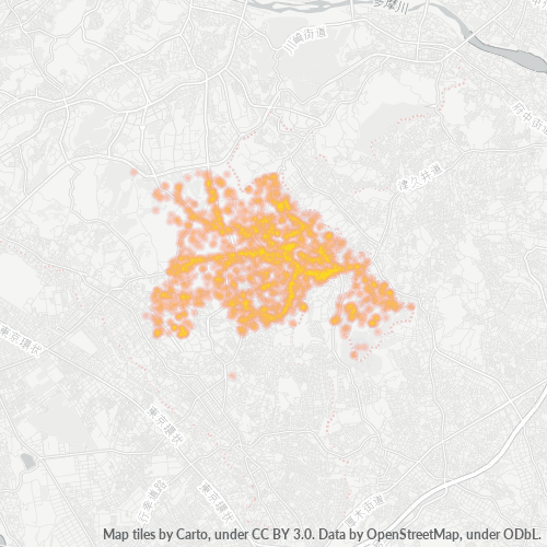 Bedrijfsconcentratie in Postcode 195 - Minamisenju, Tokyo Prefecture