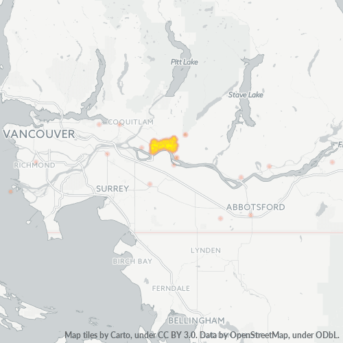 Bedrijfsconcentratie in Postcode V2X - Maple Ridge, Brits-Columbia