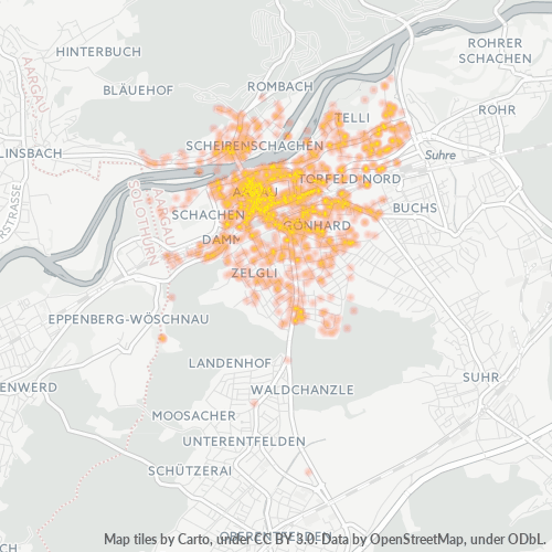 Virksomhedskoncentration i Postnummer 5000 - Aarau, Aargau
