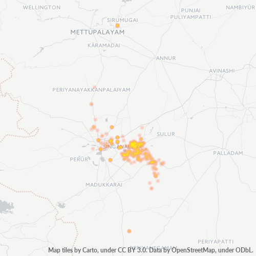 Dami ng Negosyo sa Postal Code 641016 - Coimbatore, State of Tamil Nādu