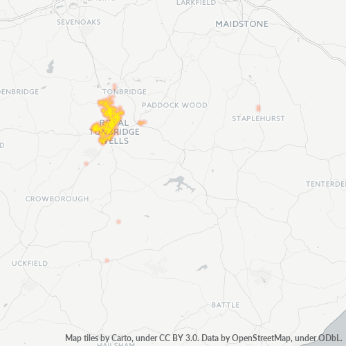 Concentració d'empreses a Codi Postal TN4 - Royal Tunbridge Wells, Anglaterra