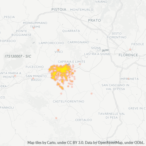 Bedrijfsconcentratie in Postcode 50053 - Florence (stad)