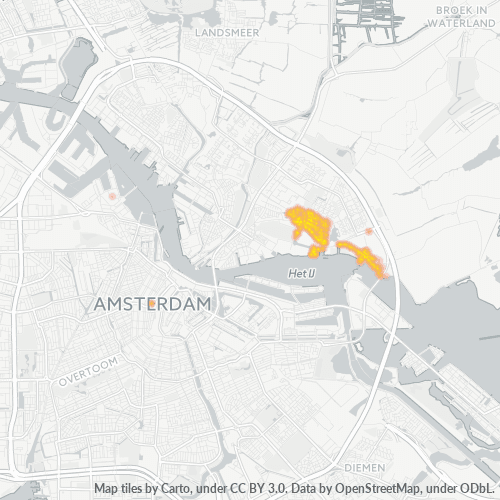 Verksamhetskoncentration i Postnummer 1023 - Amsterdam, Noord-Holland