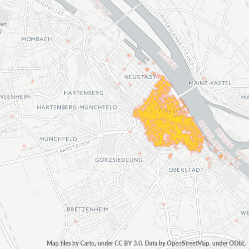 Konsentrasi Perniagaan di Poskod 55116 - Mainz Kostheim, Hesse