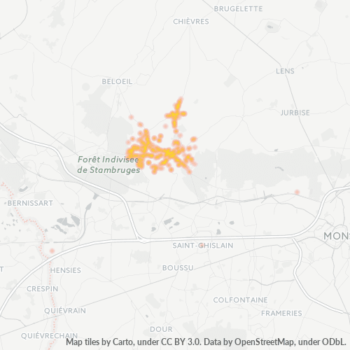 Bedrijfsconcentratie in Postcode 7332 - België