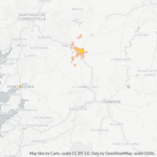Bedrijfsconcentratie in Postcode 36500 - Lalín, Galicië (Spanje)