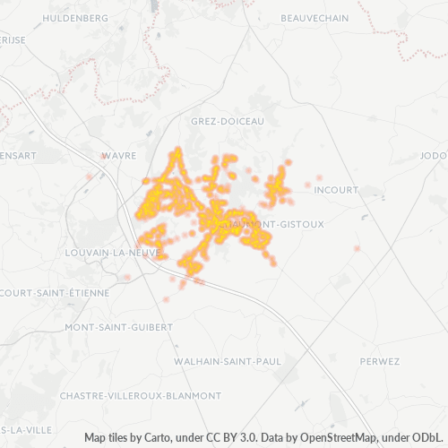 Bedrijfsconcentratie in Postcode 1325 - België