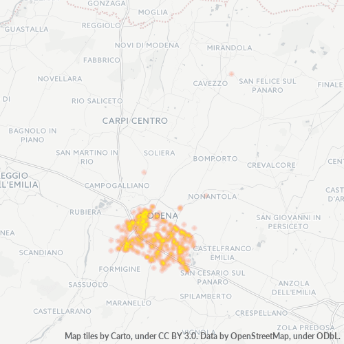 Concentrazione delle imprese in CAP 41126 - Modena, Emilia