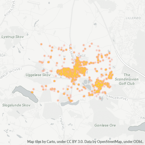 Dami ng Negosyo sa Postal Code 3540 - Lynge, Region Hovedstaden