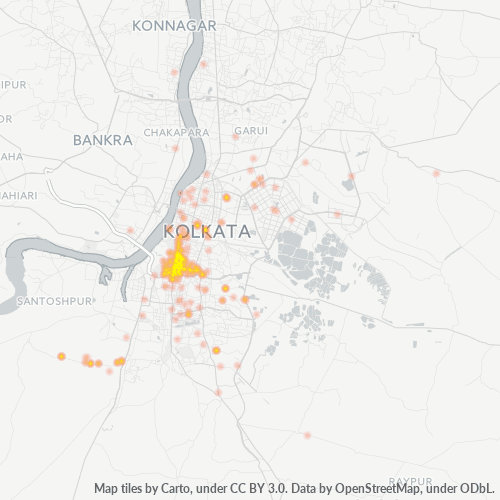Bedrijfsconcentratie in Postcode 700071 - Calcutta, West-Bengalen