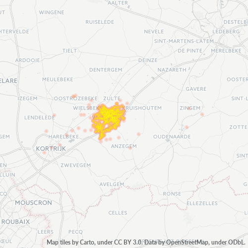 Bedrijfsconcentratie in Postcode 8790 - Waregem, Vlaanderen