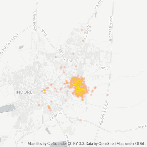 Bedriftskonsentrasjon i Postnummer 452018 - Indore, Madhya Pradesh