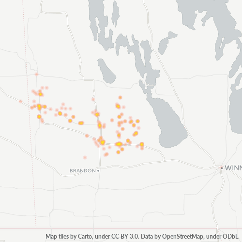 Bedrijfsconcentratie in Postcode R0J - Manitoba