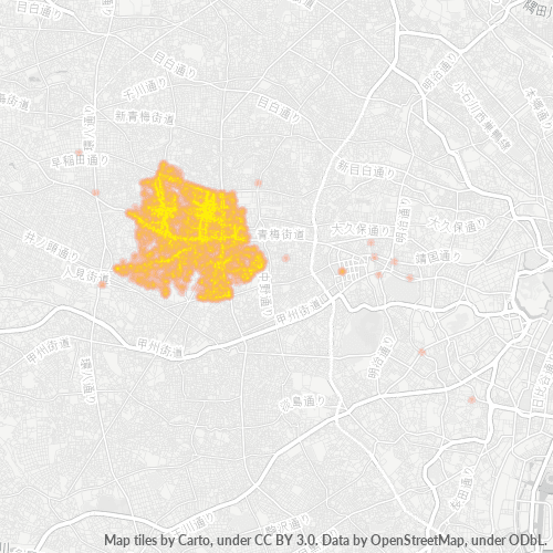 Bedrijfsconcentratie in Postcode 166 - Minamisenju, Tokyo Prefecture